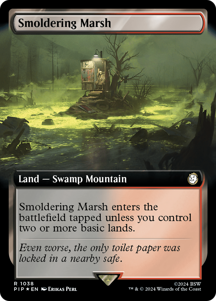 Smoldering Marsh (Extended Art) (Surge Foil) [Fallout] | Boutique FDB TCG