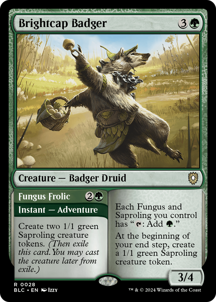 Brightcap Badger // Fungus Frolic [Bloomburrow Commander] | Boutique FDB TCG