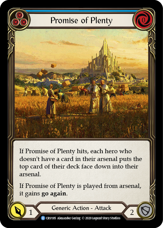 Promise of Plenty (Blue) [CRU185] (Crucible of War)  1st Edition Normal | Boutique FDB TCG