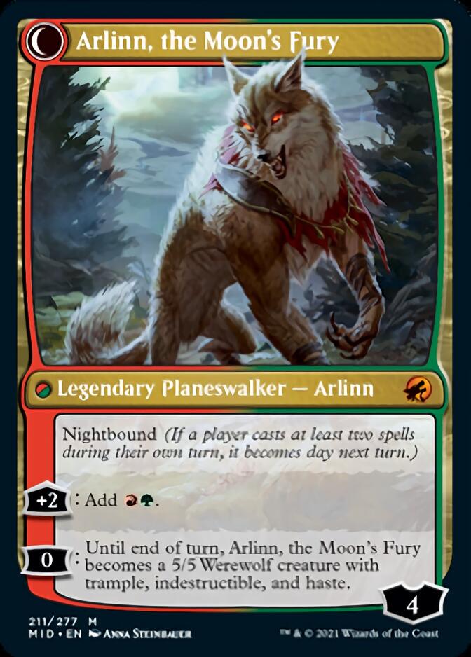Arlinn, the Pack's Hope // Arlinn, the Moon's Fury [Innistrad: Midnight Hunt] | Boutique FDB TCG