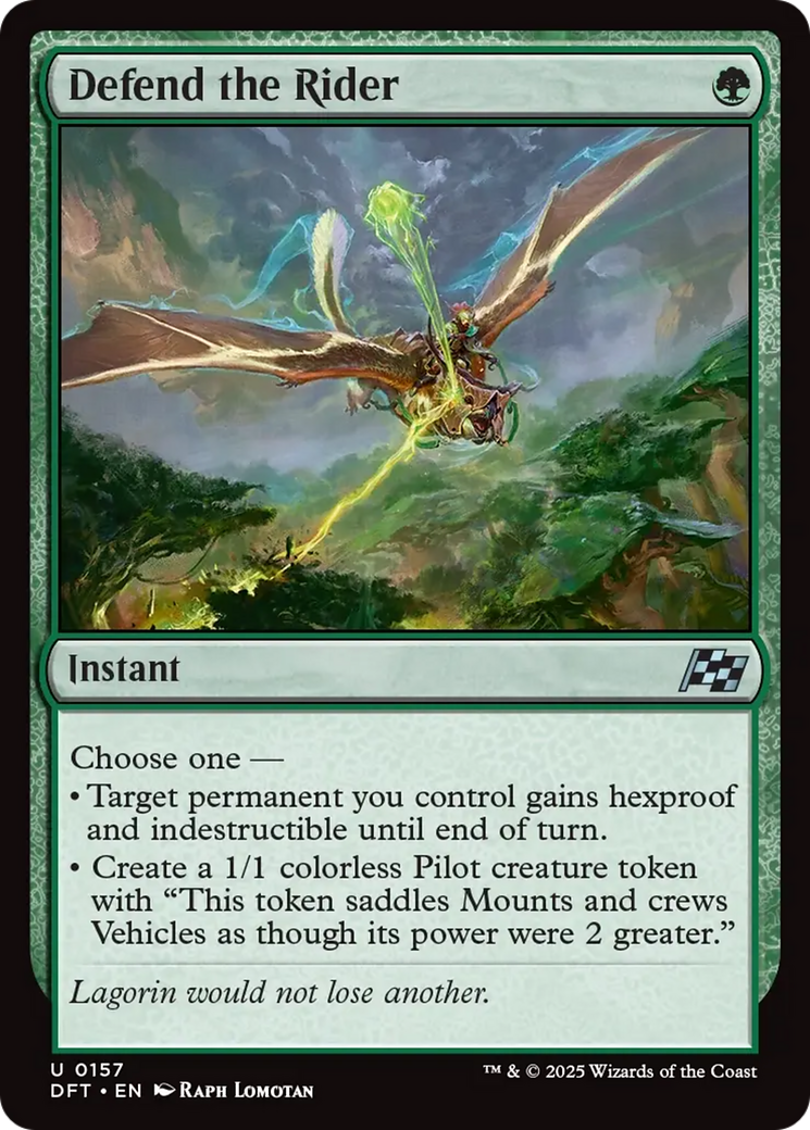 Defend the Rider [Aetherdrift] | Boutique FDB TCG