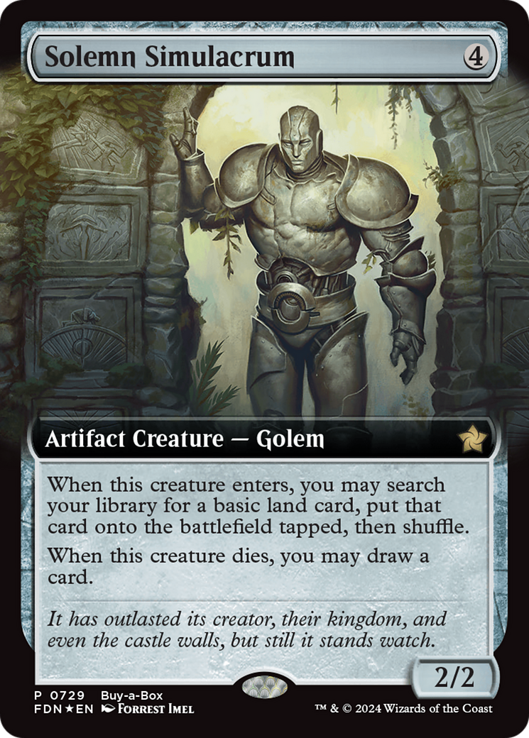 Solemn Simulacrum (Extended Art) (Buy-A-Box) [Foundations Promos] | Boutique FDB TCG