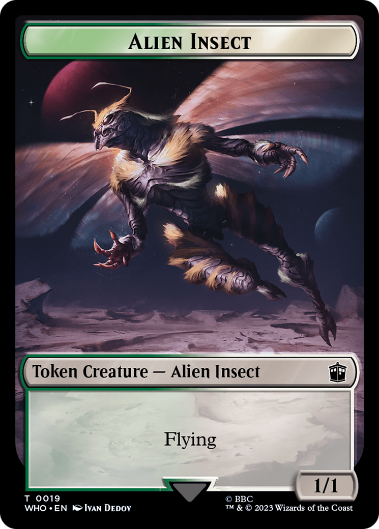 Mutant // Alien Insect Double-Sided Token [Doctor Who Tokens] | Boutique FDB TCG