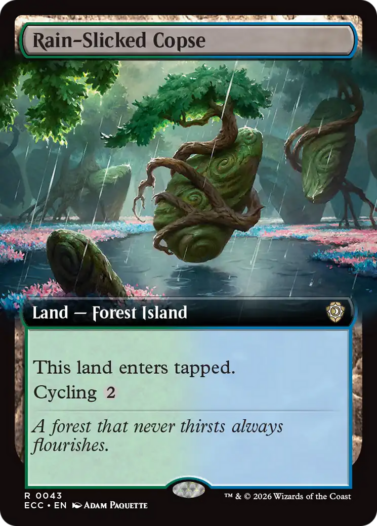 Rain-Slicked Copse (Extended Art) [Lorwyn Eclipsed Commander] | Boutique FDB TCG