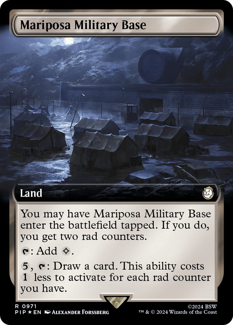 Mariposa Military Base (Extended Art) (Surge Foil) [Fallout] | Boutique FDB TCG