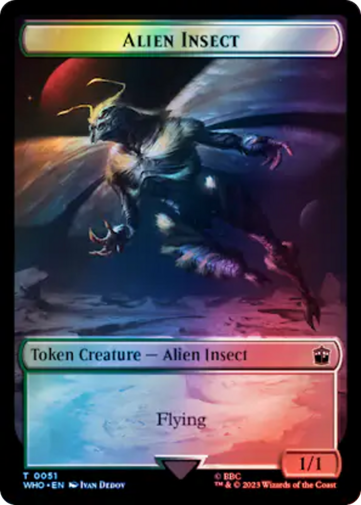 Alien Angel // Alien Insect Double-Sided Token (Surge Foil) [Doctor Who Tokens] | Boutique FDB TCG