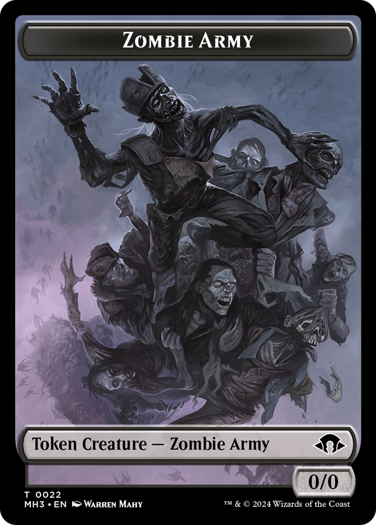 Eldrazi Spawn // Zombie Army Double-Sided Token [Modern Horizons 3 Tokens] | Boutique FDB TCG