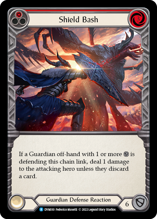 Shield Bash (Red) [DYN030] (Dynasty)  Rainbow Foil | Boutique FDB TCG