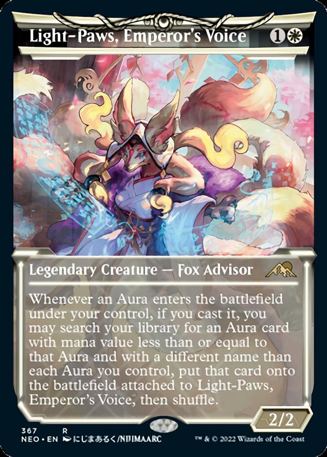 Light-Paws, Emperor's Voice (Showcase Soft Glow) [Kamigawa: Neon Dynasty] | Boutique FDB TCG