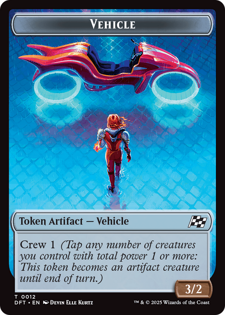 Emblem - Chandra, Spark Hunter // Vehicle Double-Sided Token [Aetherdrift Tokens] | Boutique FDB TCG