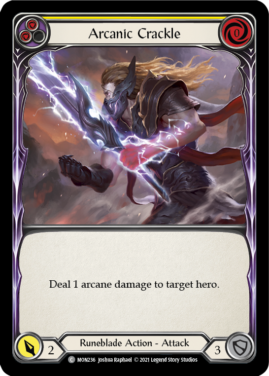Arcanic Crackle (Yellow) [MON236-RF] (Monarch)  1st Edition Rainbow Foil | Boutique FDB TCG