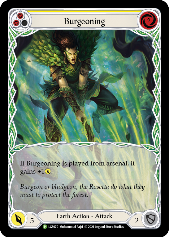 Burgeoning (Yellow) [LGS070] (Promo)  Rainbow Foil | Boutique FDB TCG