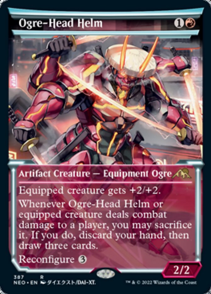 Ogre-Head Helm (Showcase Soft Glow) [Kamigawa: Neon Dynasty] | Boutique FDB TCG