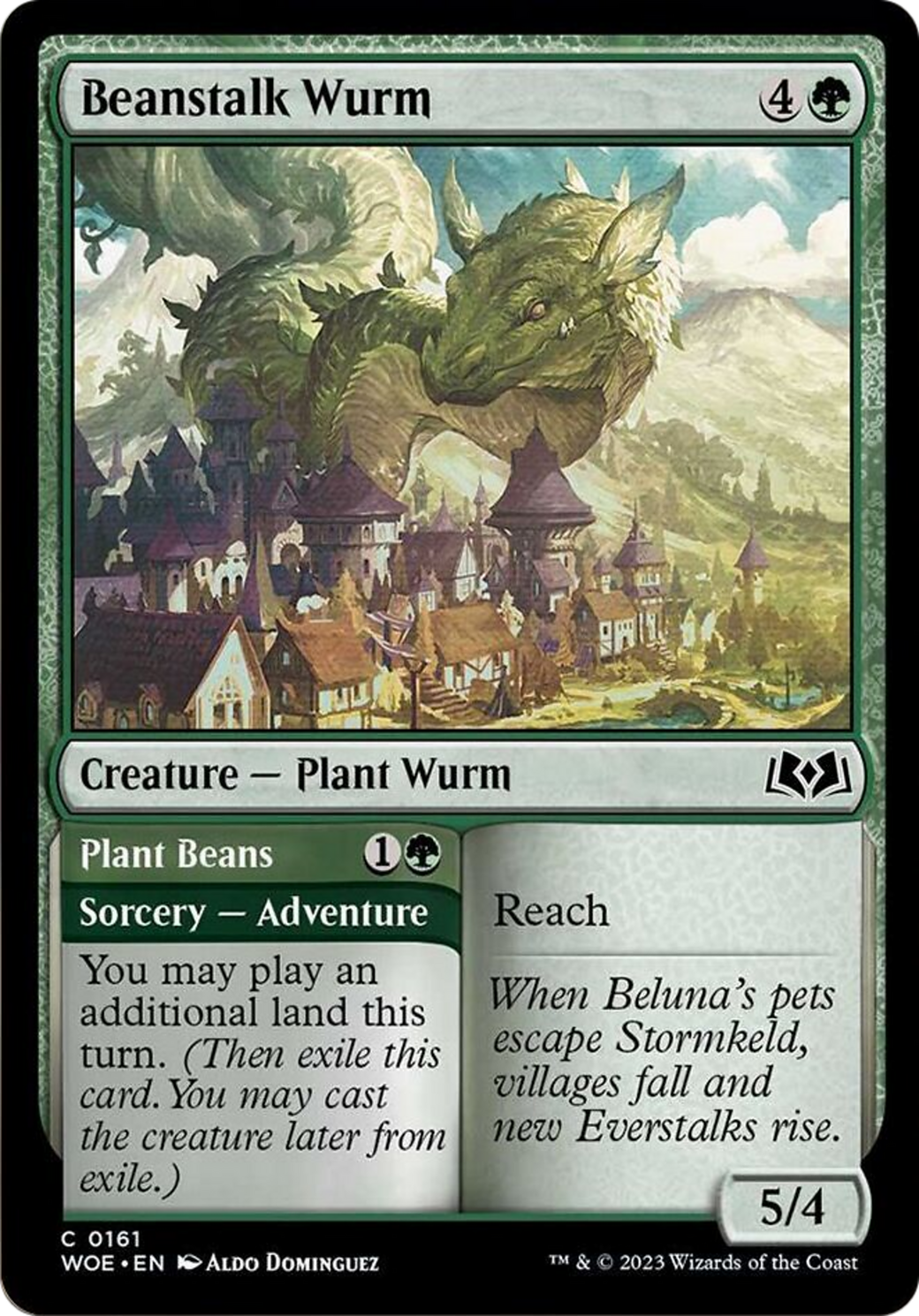 Beanstalk Wurm // Plant Beans [Wilds of Eldraine] | Boutique FDB TCG