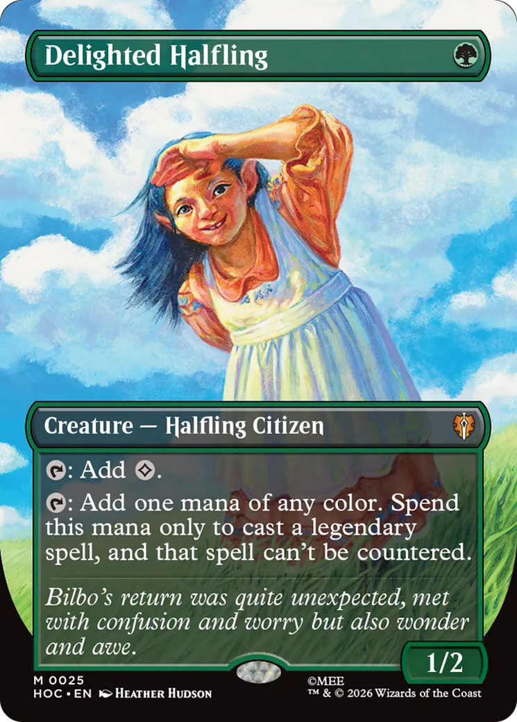 Delighted Halfling (Borderless) [The Hobbit: Eternal-Legal] | Boutique FDB TCG