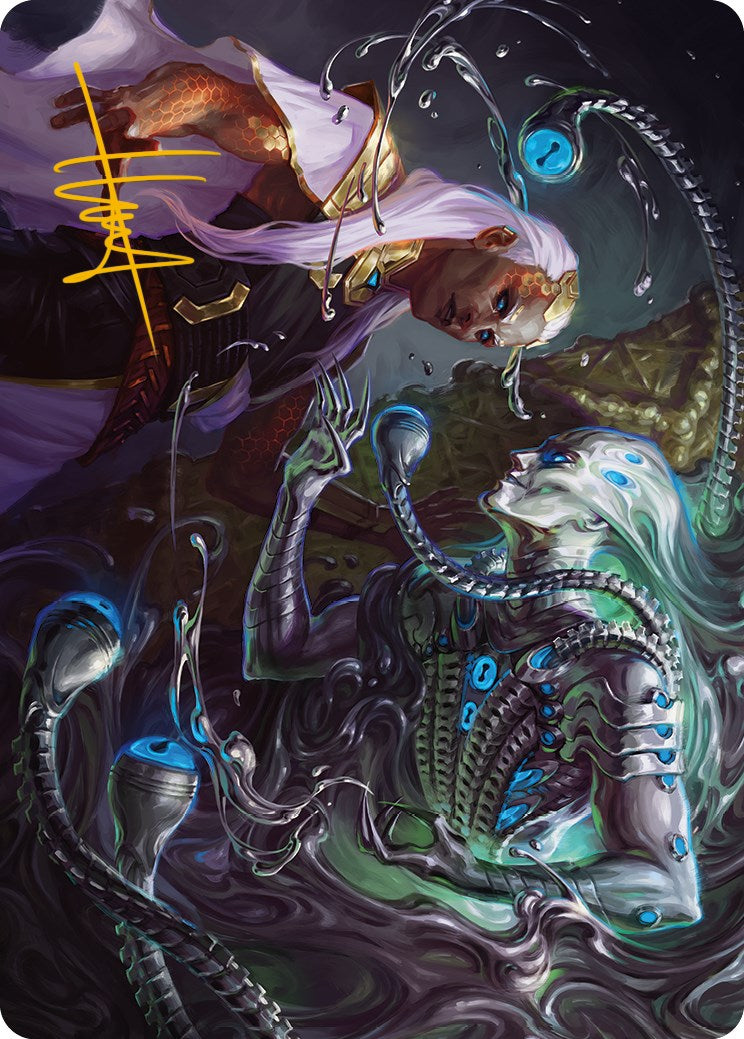 Mirage Mockery Art Card (Gold-Stamped Signature) [Phyrexia: All Will Be One Art Series] | Boutique FDB TCG