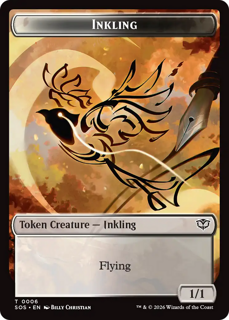 Fractal (0004) // Inkling (006) Double-Sided Token [Secrets of Strixhaven Tokens] | Boutique FDB TCG