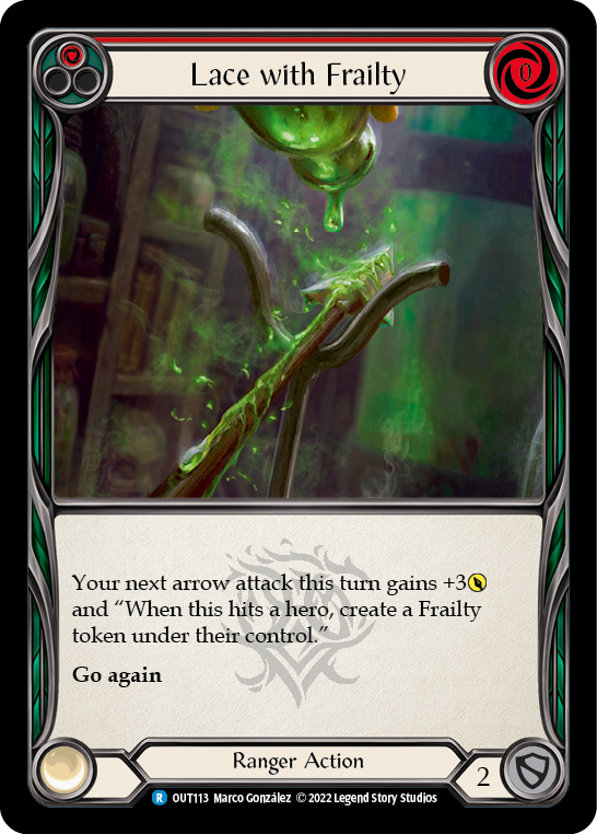 Lace with Frailty (Red) [OUT113] (Outsiders)  Rainbow Foil | Boutique FDB TCG