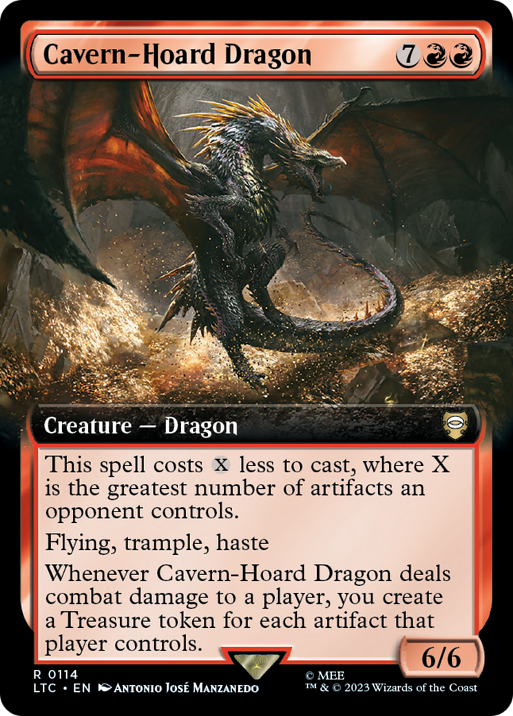 Cavern-Hoard Dragon (Extended Art) [The Lord of the Rings: Tales of Middle-Earth Commander] | Boutique FDB TCG