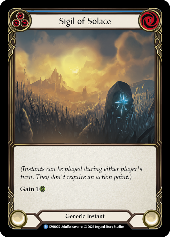 Sigil of Solace (Blue) [DVR025] (Classic Battles: Rhinar vs Dorinthea) | Boutique FDB TCG