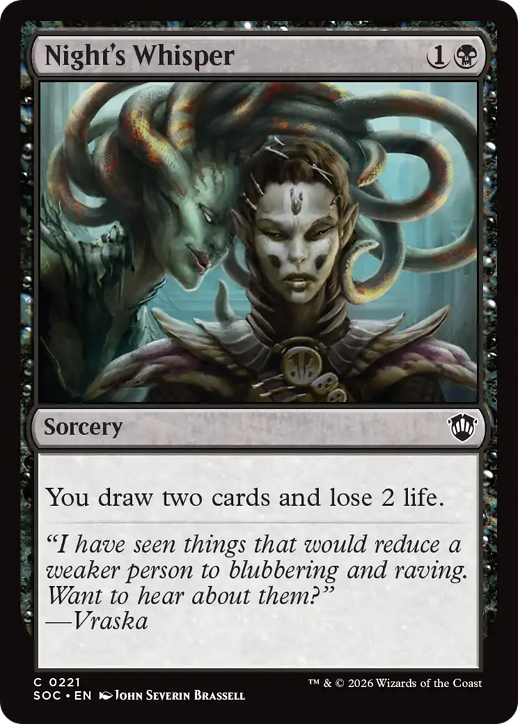 Night's Whisper [Secrets of Strixhaven Commander] | Boutique FDB TCG