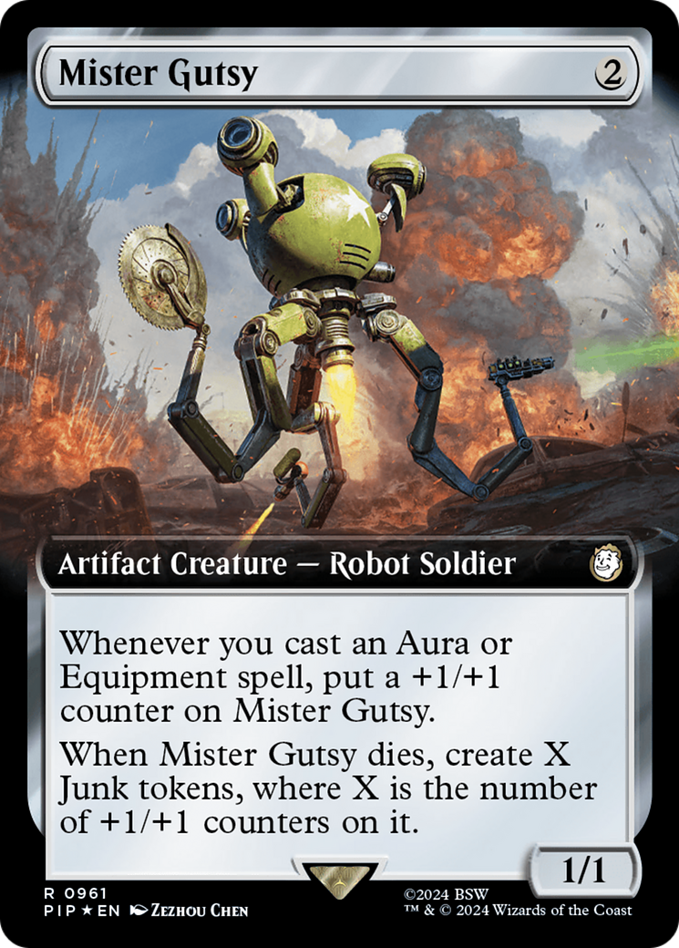 Mister Gutsy (Extended Art) (Surge Foil) [Fallout] | Boutique FDB TCG