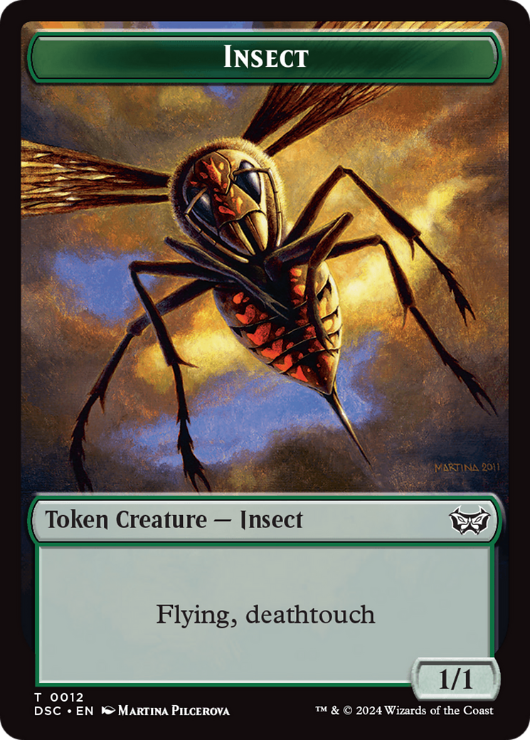 Insect (0012) // Spider Double-Sided Token [Duskmourn: House of Horror Commander Tokens] | Boutique FDB TCG