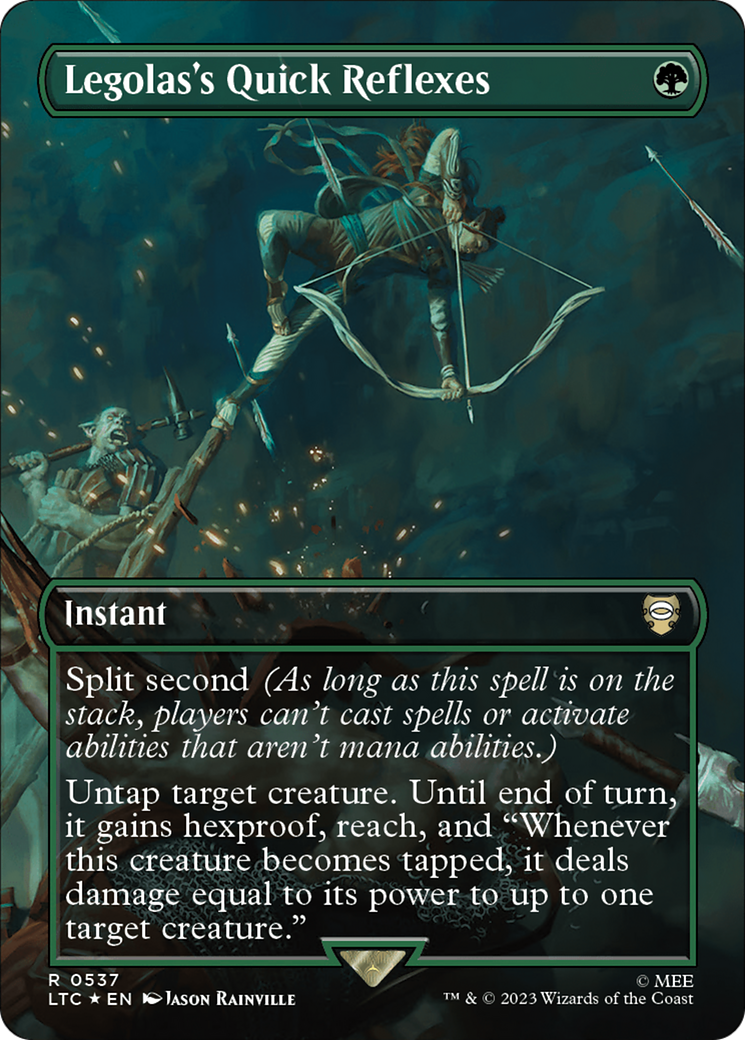 Legolas's Quick Reflexes (Borderless) (Surge Foil) [The Lord of the Rings: Tales of Middle-Earth Commander] | Boutique FDB TCG