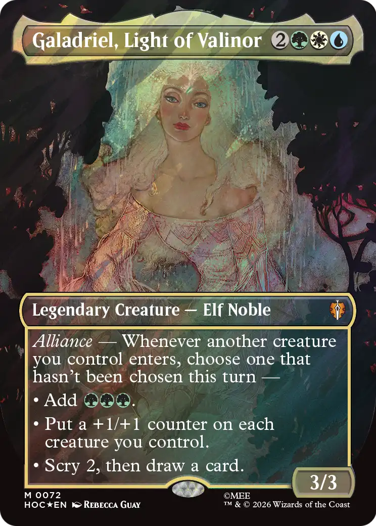 Galadriel, Light of Valinor (Borderless) (Surge Foil) [The Hobbit: Eternal-Legal] | Boutique FDB TCG