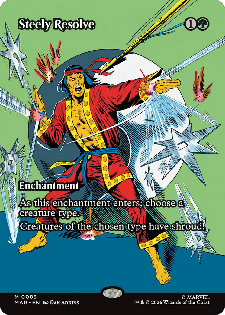 Steely Resolve (Borderless) [Marvel Universe: Eternal-Legal] | Boutique FDB TCG