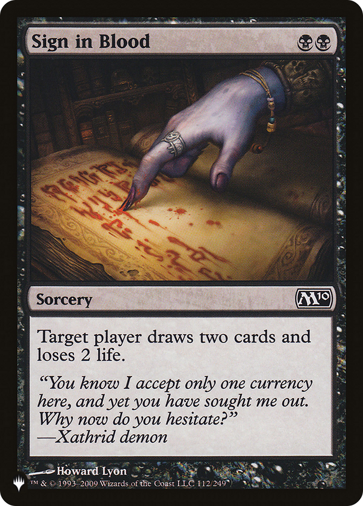 Sign in Blood (M10) [The List Reprints] | Boutique FDB TCG