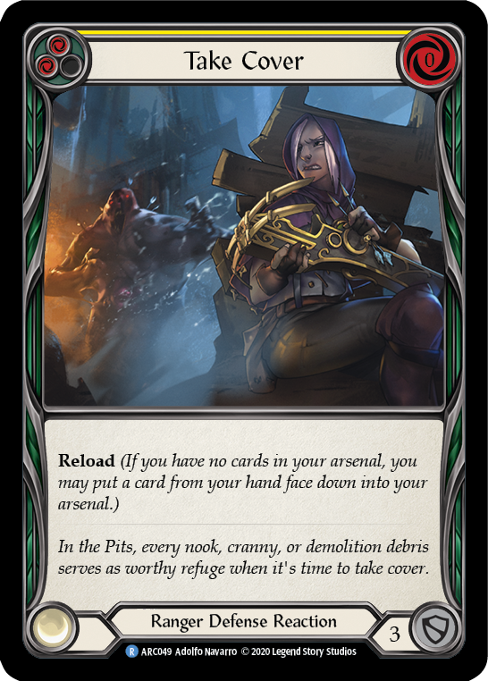 Take Cover (Yellow) [U-ARC049] (Arcane Rising Unlimited)  Unlimited Rainbow Foil | Boutique FDB TCG