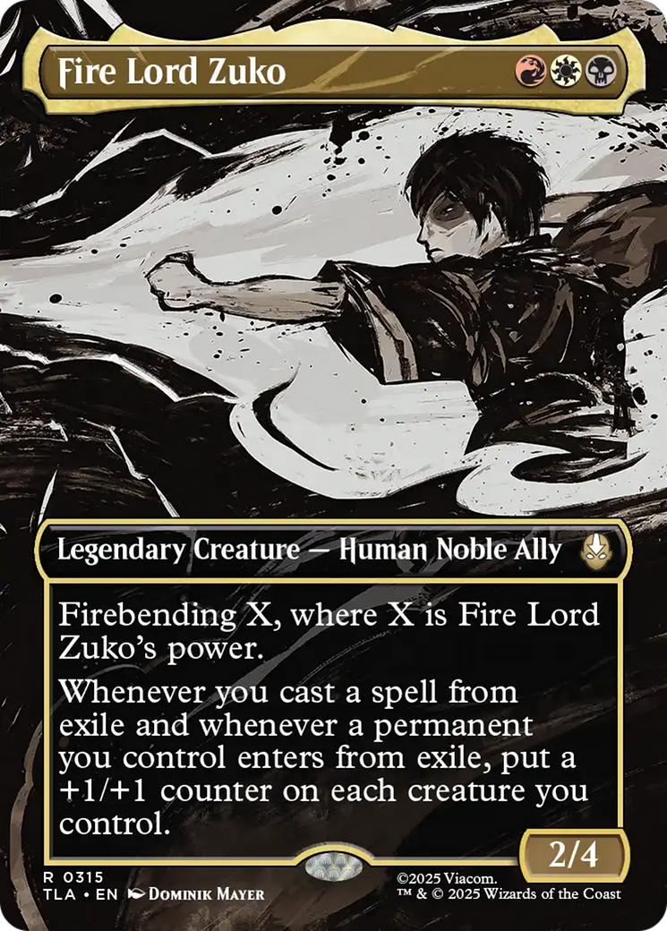 Fire Lord Zuko (Borderless) [Avatar: The Last Airbender] | Boutique FDB TCG