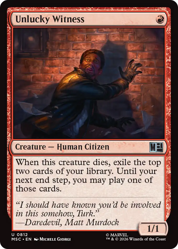 Unlucky Witness [Marvel Super Heroes Commander] | Boutique FDB TCG