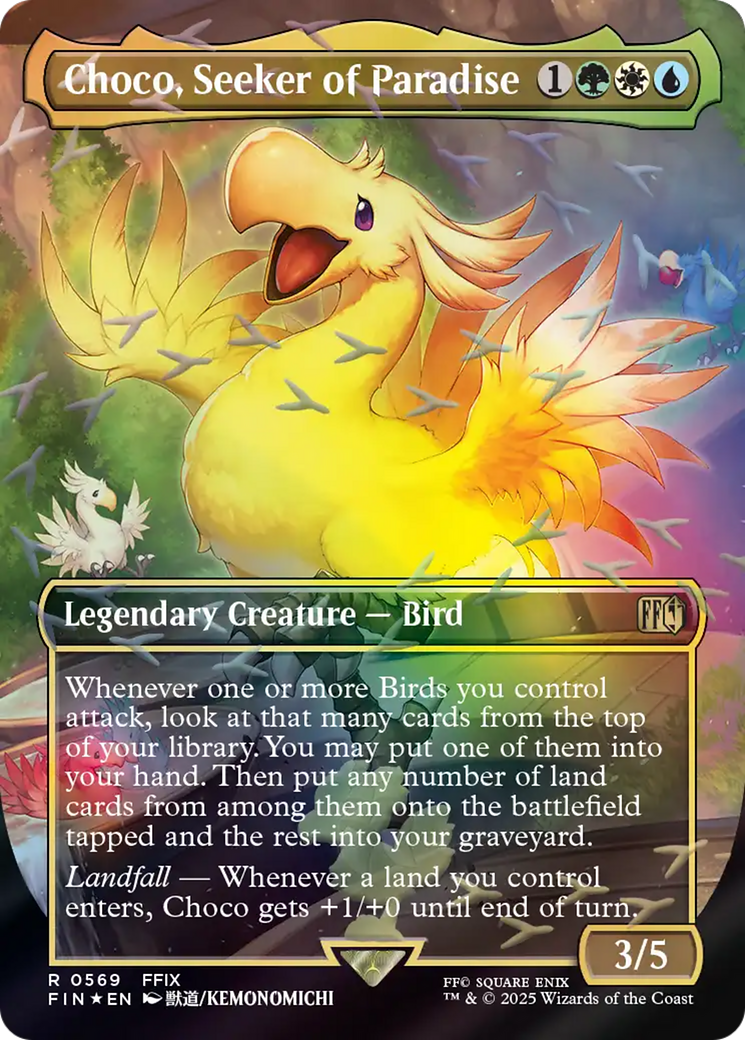 Choco, Seeker of Paradise (Borderless) (Chocobo Track Foil) [FINAL FANTASY] | Boutique FDB TCG