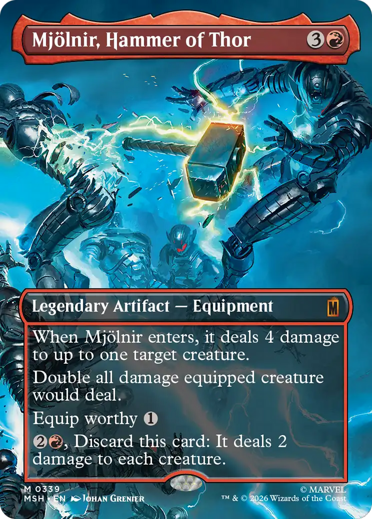 Mjolnir, Hammer of Thor (Borderless) (0339) [Marvel Super Heroes] | Boutique FDB TCG