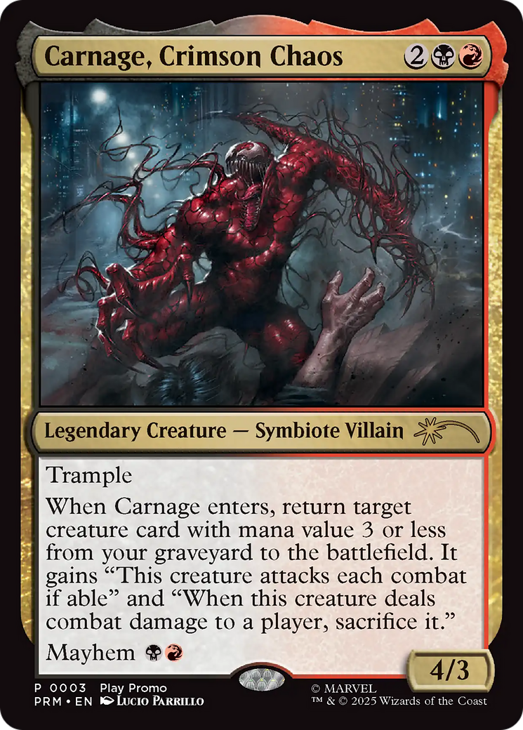 Carnage, Crimson Chaos [Wizards Play Network 2025] | Boutique FDB TCG