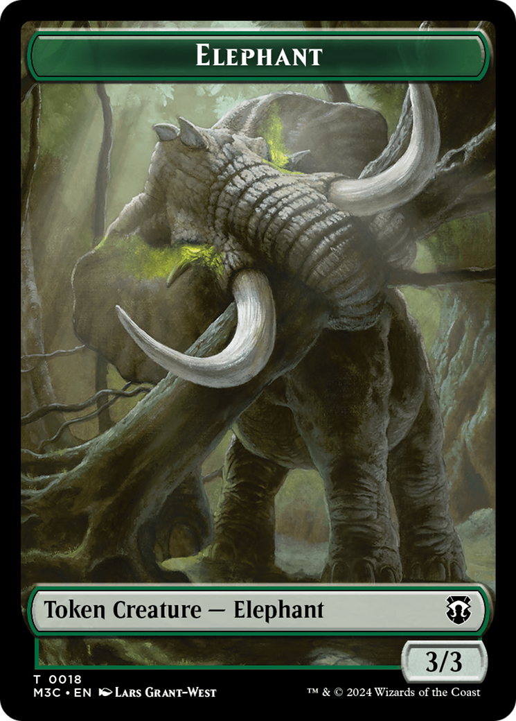 Elephant // Beast (0016) Double-Sided Token [Modern Horizons 3 Commander Tokens] | Boutique FDB TCG