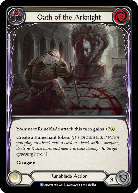 Oath of the Arknight (Red) [U-ARC091] (Arcane Rising Unlimited)  Unlimited Normal | Boutique FDB TCG
