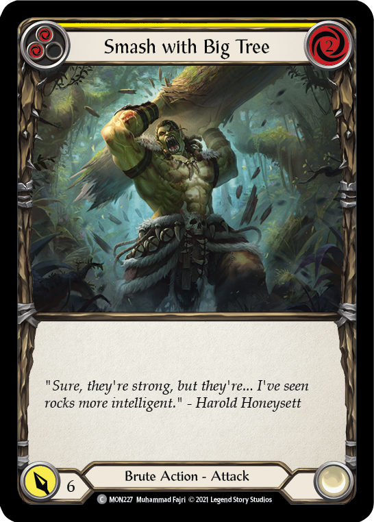 Smash with Big Tree (Yellow) [MON227-RF] (Monarch)  1st Edition Rainbow Foil | Boutique FDB TCG
