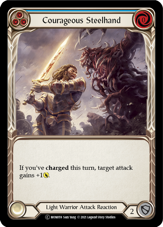 Courageous Steelhand (Blue) [U-MON059] (Monarch Unlimited)  Unlimited Normal | Boutique FDB TCG