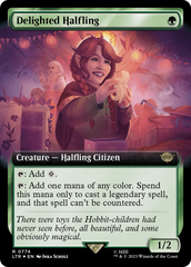 Delighted Halfling (Extended Art) (Surge Foil) [The Lord of the Rings: Tales of Middle-Earth] | Boutique FDB TCG