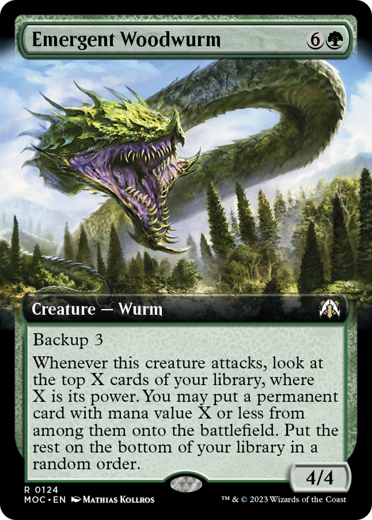 Emergent Woodwurm (Extended Art) [March of the Machine Commander] | Boutique FDB TCG