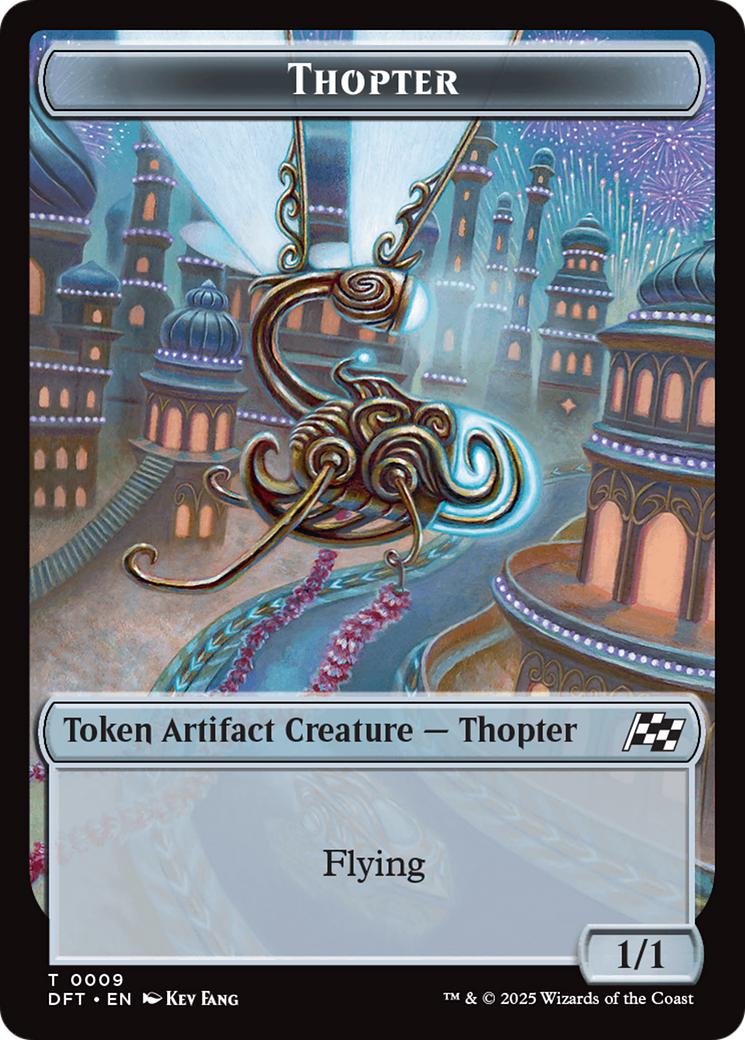 Golem (0015) // Thopter (0009) Double-Sided Token [Aetherdrift Tokens] | Boutique FDB TCG