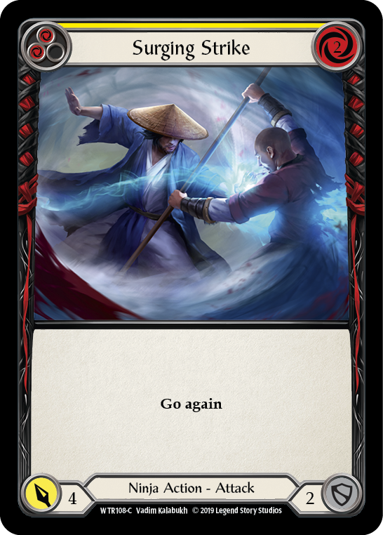 Surging Strike (Yellow) [WTR108-C] (Welcome to Rathe)  Alpha Print Normal | Boutique FDB TCG