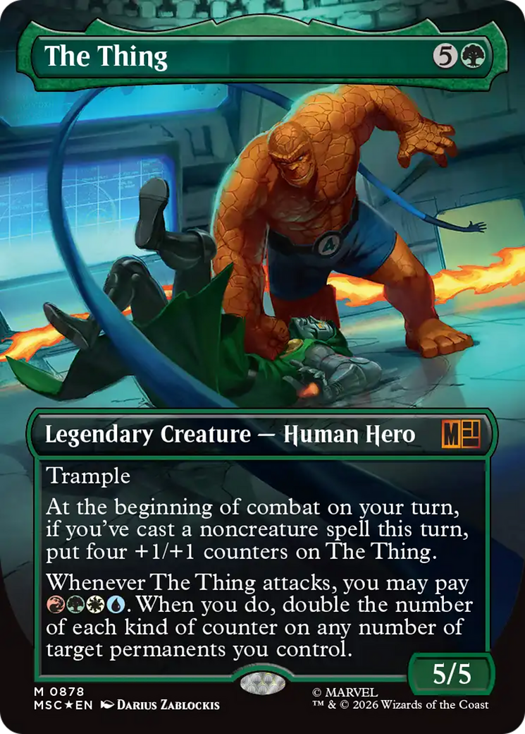 The Thing (Borderless) (Surge Foil) [Marvel Super Heroes Commander] | Boutique FDB TCG