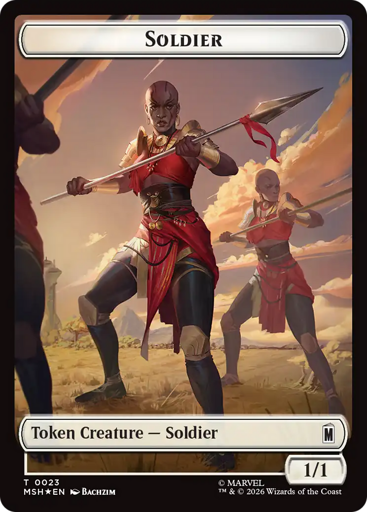 Copy // Soldier Double-Sided Token (Surge Foil) [Marvel Super Heroes Commander Tokens] | Boutique FDB TCG