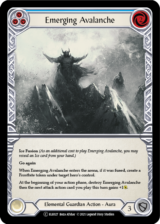 Emerging Avalanche (Blue) [U-ELE027] (Tales of Aria Unlimited)  Unlimited Rainbow Foil | Boutique FDB TCG