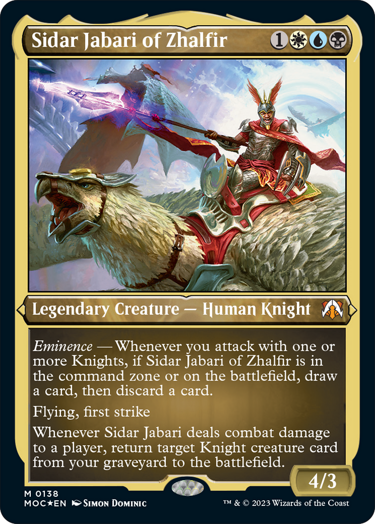 Sidar Jabari of Zhalfir (Display Commander) [March of the Machine Commander] | Boutique FDB TCG