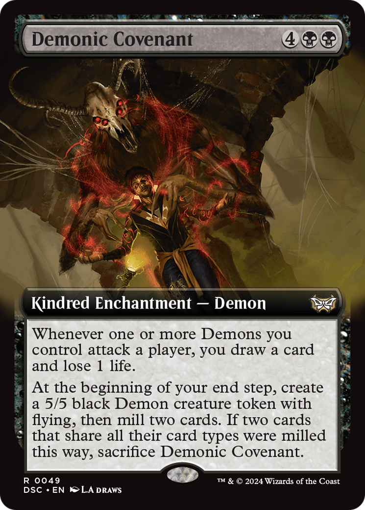 Demonic Covenant (Extended Art) [Duskmourn: House of Horror Commander] | Boutique FDB TCG